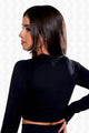 Black Seamless  Long-Sleeve Top - Back