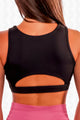 Black Special Design Seamless Bra - Full Back