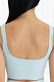 Blue Ribbed Bra - Back