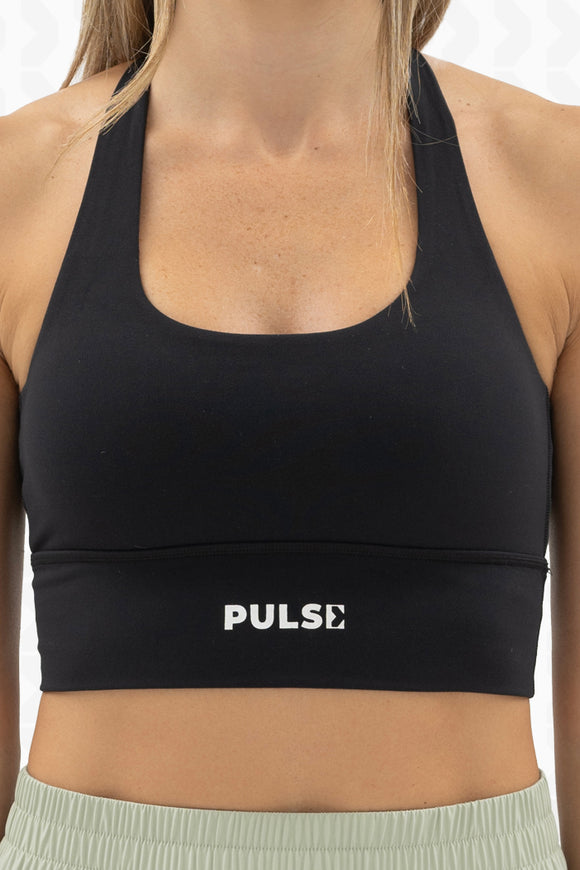 Black Cross Back Bra - Front
