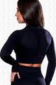 Black Ripped Long-Sleeve Top - Back